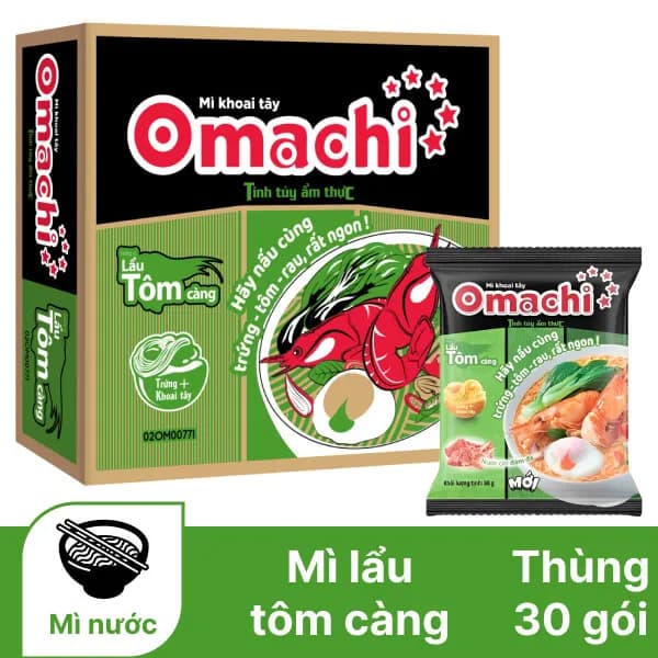 Mì Omachi tôm thái(1 thùng 30 gói)