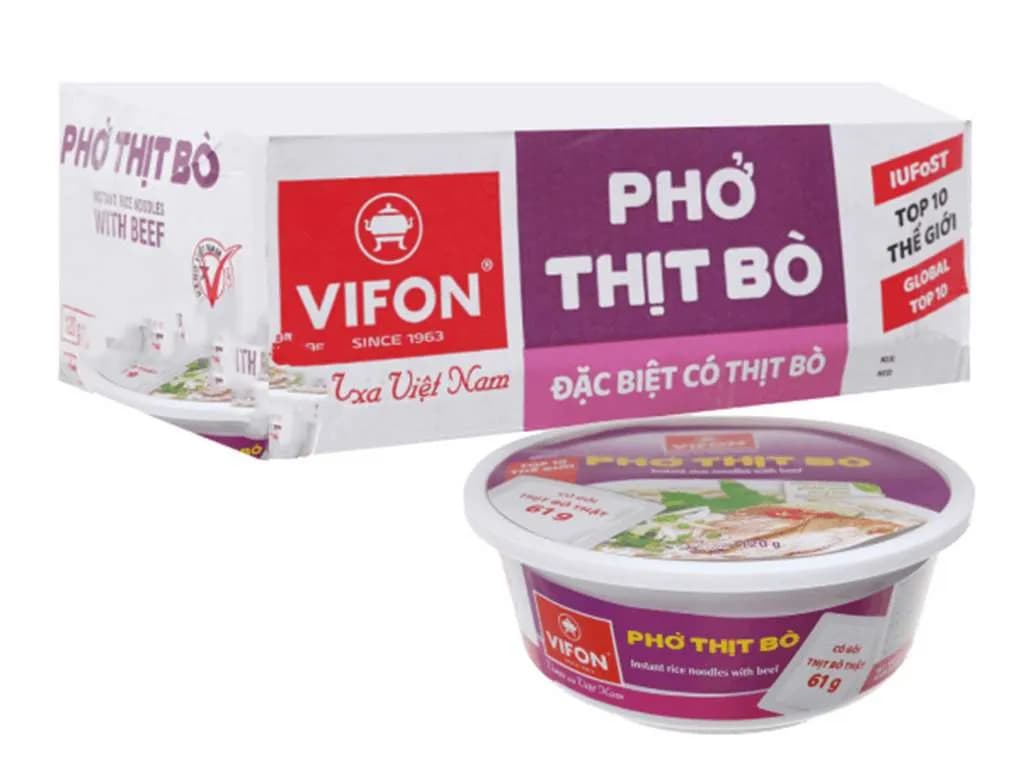 Phở thịt bò vifon(đặc biệt có thịt bò 1 thùng 12 tô)