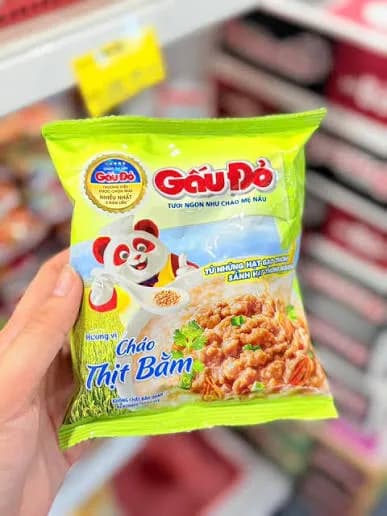 Cháo gấu đỏ thịt băm